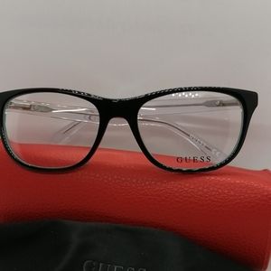 New/Authentic Guess Eyeglass GU299V BLACK/CRYSTAL